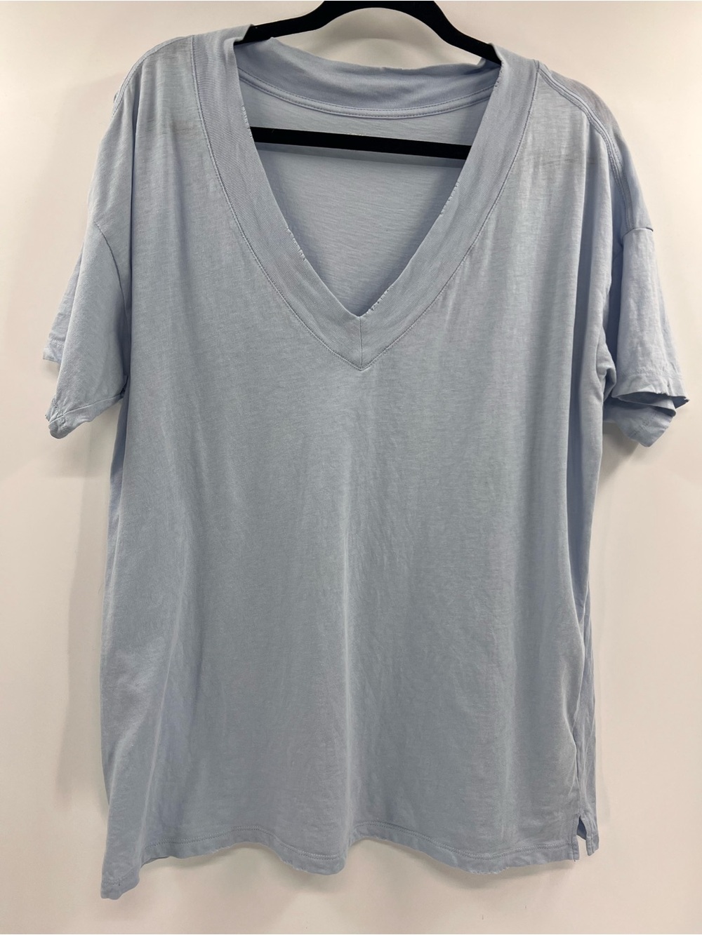 Aerie Oversized V-Neck T-Shirt – Ice Blue – XS - Picture 2 of 7